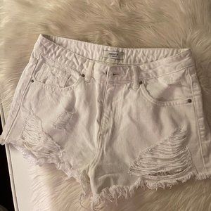White Jean Shorts